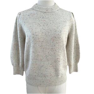 Architect Women's Puff Sleeve Sweater Size PS Ivory Colorful Flecks Feminine